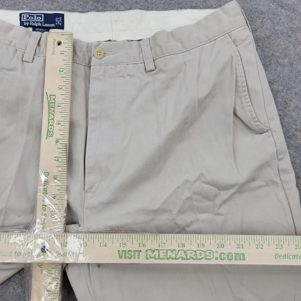 Polo Ralph Lauren Pants Mens 36x32 Khaki Prospect Chino Pleated Straight Leg